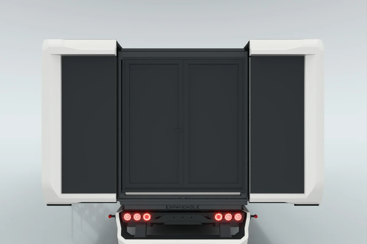 Double opening doors with panel