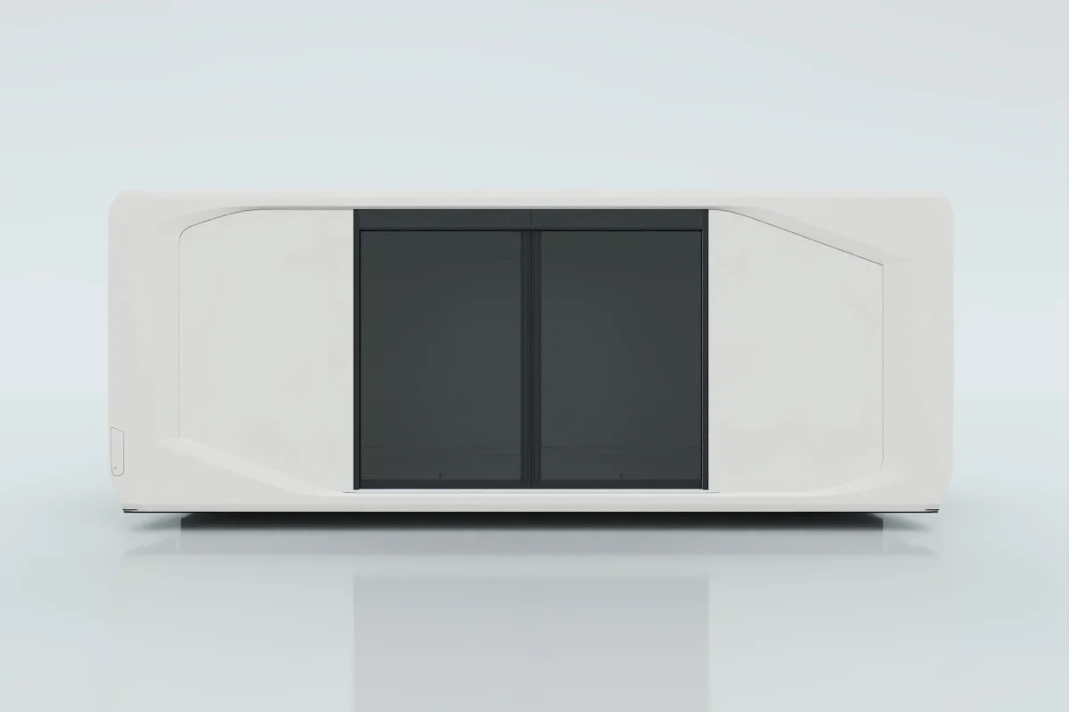 Solid wall with manual sliding door