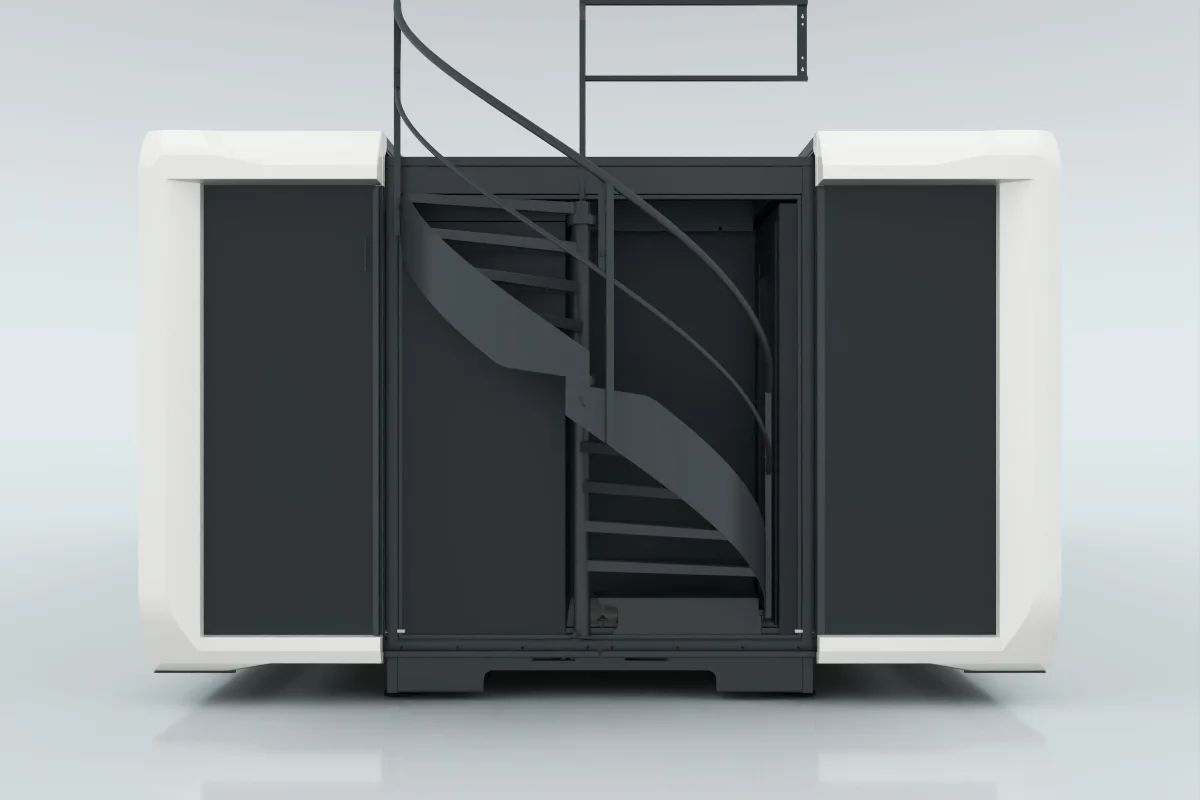 Roof deck entry with Stairs